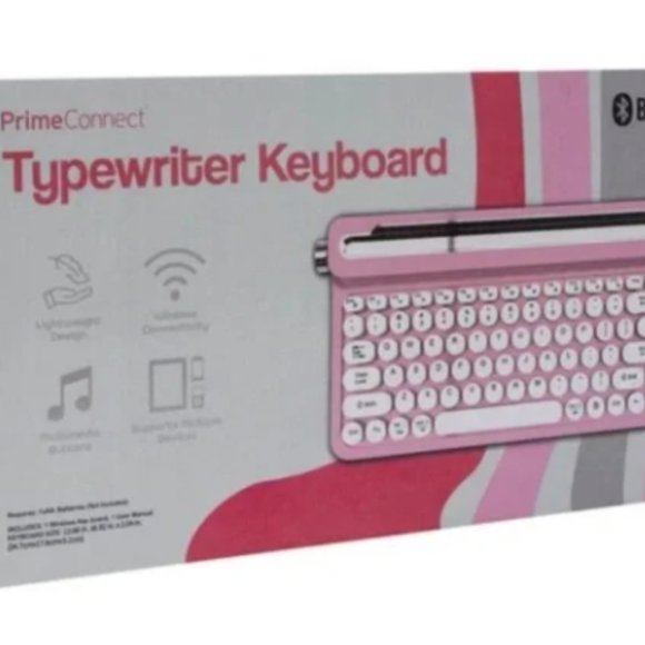 PrimeConnect Bluetooth Pink Typewriter Keyboard BNIB - Picture 1 of 6